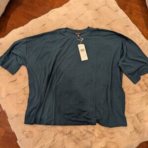 🖤 Eileen Fisher Oversized Tee – Dark Teal – Size M – NWT